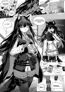 Read [Kataokasan] 2 Texas x Exusiai (Arknights) [English] [Decensored] hentai doujinshi online free
